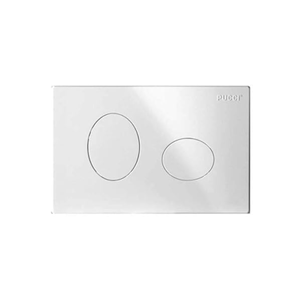 PLACCA CASSETTA INCASSO PUCCI ECO 2 PULSANTI ELLISSE MOD 2014 Cromato Satinata