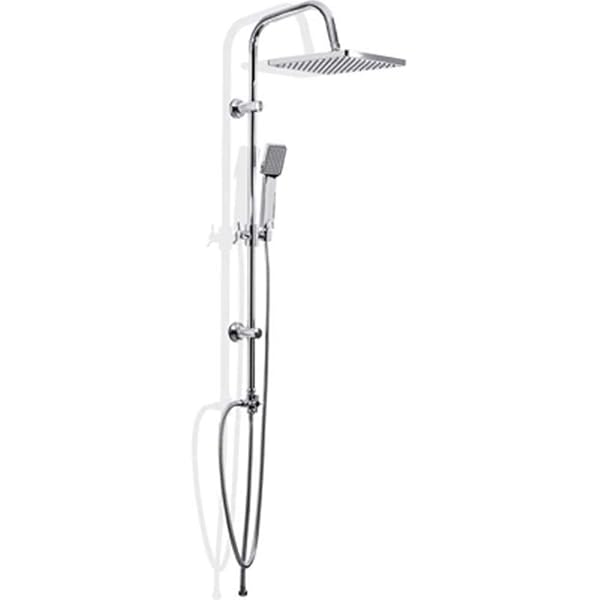 SALISCENDI ACCIAIO CROMATO MIX SQUARE 1 GETTO Doccetta Soffione Flessibile Asta