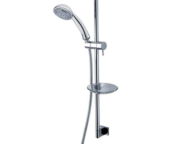SALISCENDI DOCCIA COMPLETO DUETTO 3 GETTI BOSSINI Cromato Asta Doccia Flex