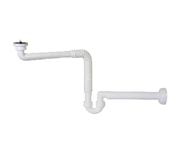 SIFONE IN PP CREA SPAZIO AD S x LAVABO SENZA PILETTA 1"1/4 Uscita Diam 40 mm