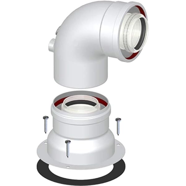 Stabile Accessori per Caldaie - CURVA DI PARTENZA COASSIALE M/F DN 60/100 CP7 - Diam. 60/100